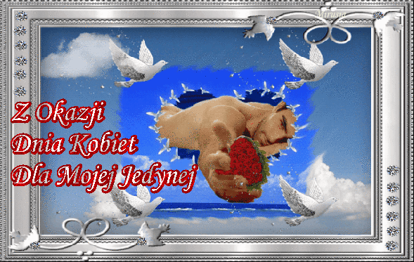 Mężczyzna w chmurach dzień kobiet